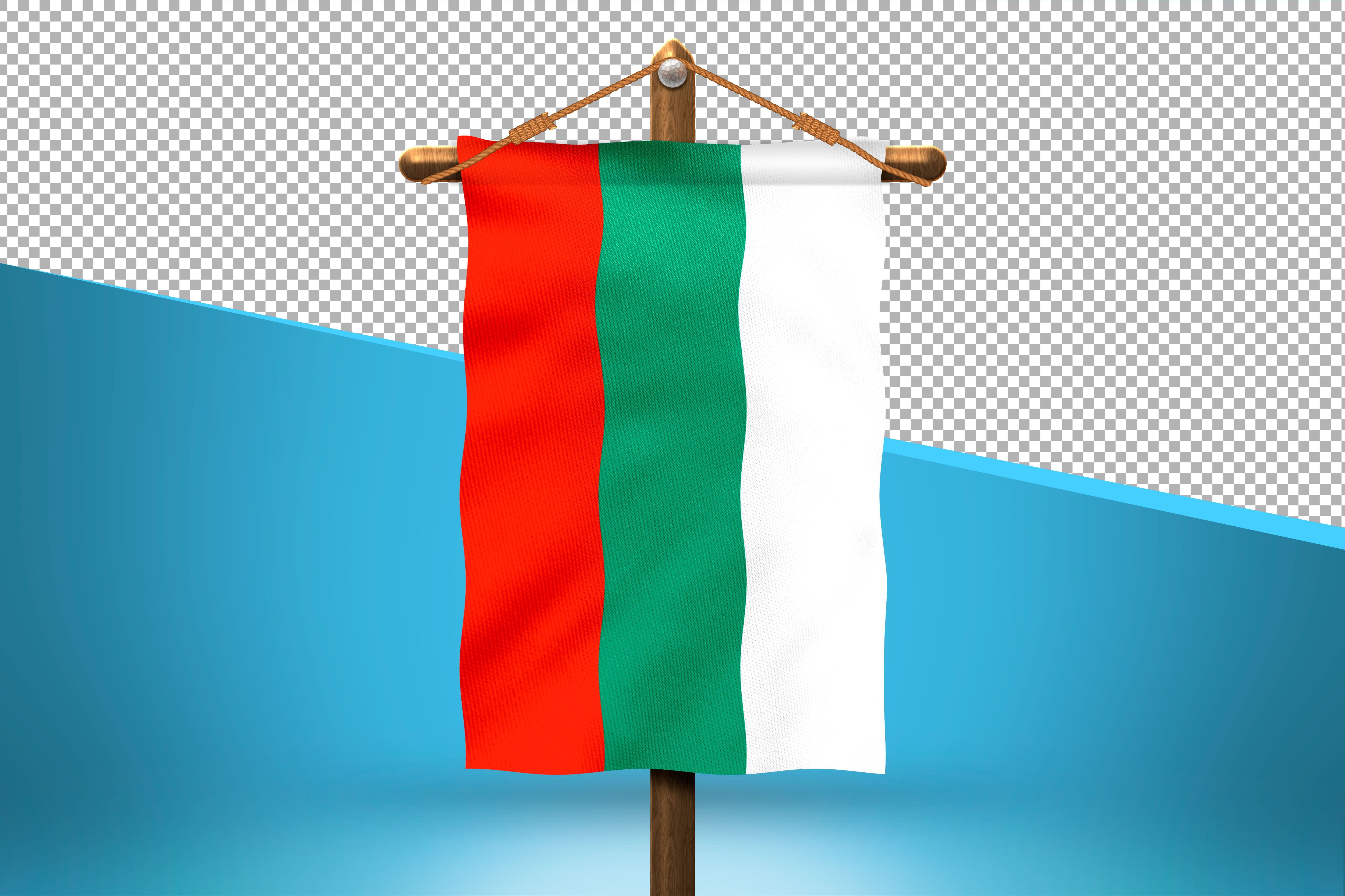 Bandeira da Bulgária Elemento 3D para Composição PSD