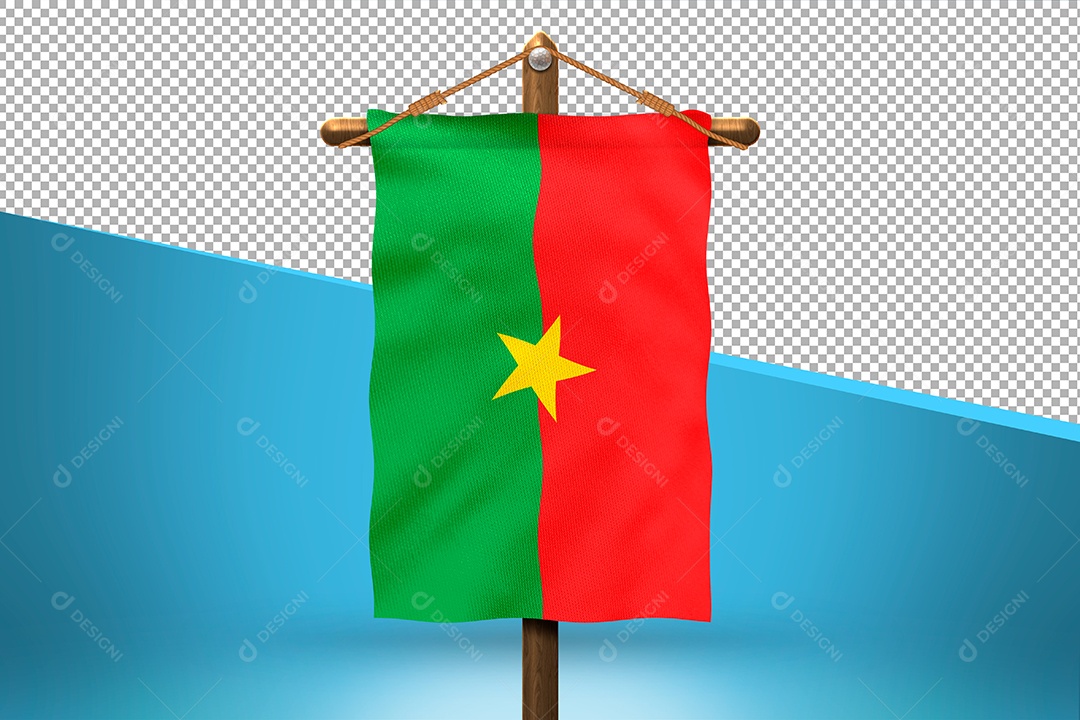 Bandeira da Burkina Elemento 3D para Composição PSD
