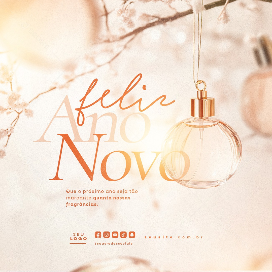 Perfumaria Feliz Ano Novo Social Media PSD Editável