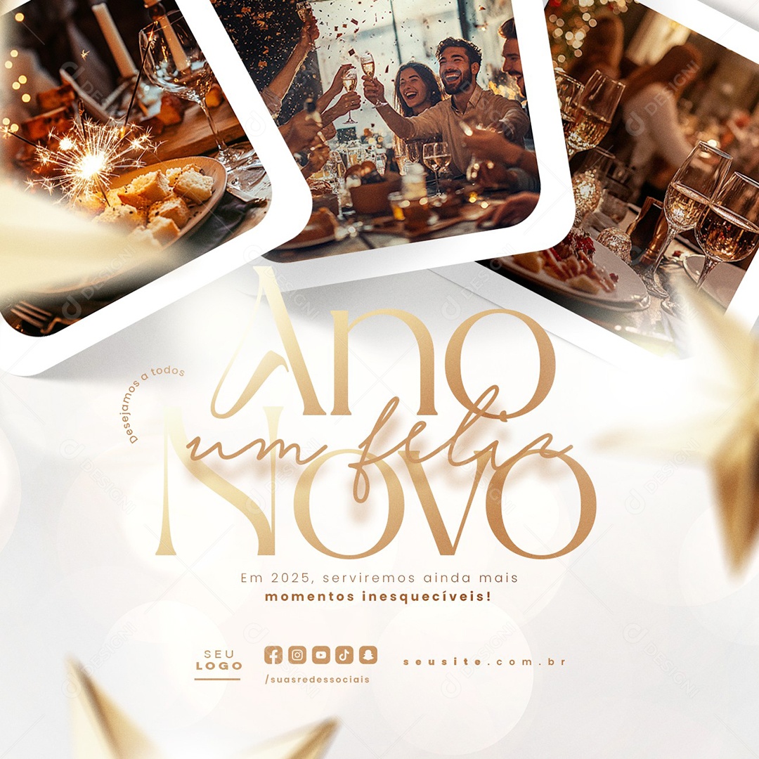 Um Feliz Ano Novo 01 de Janeiro Social Media PSD Editável
