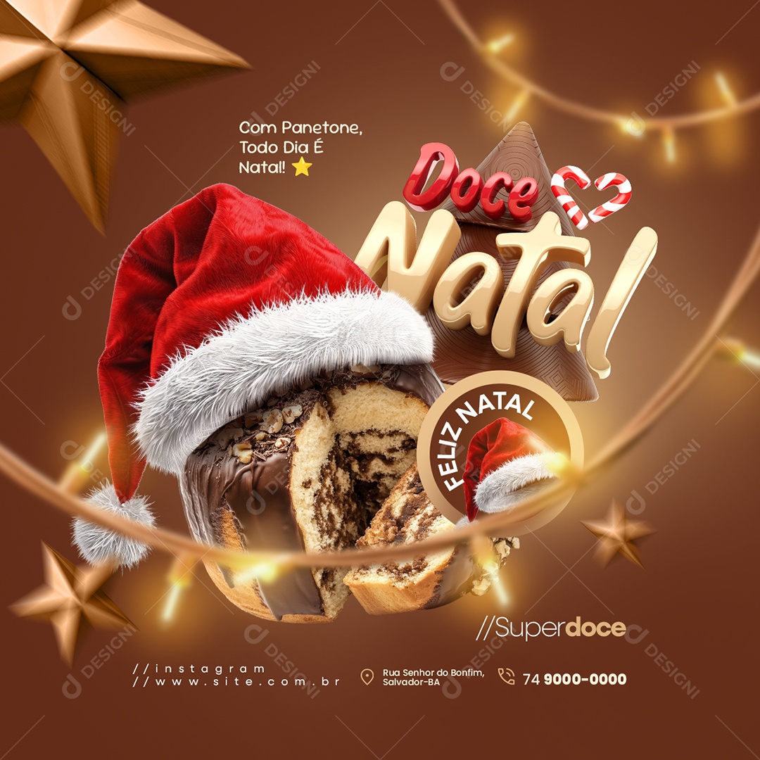 Doce Natal Panetone Social Media PSD Editável