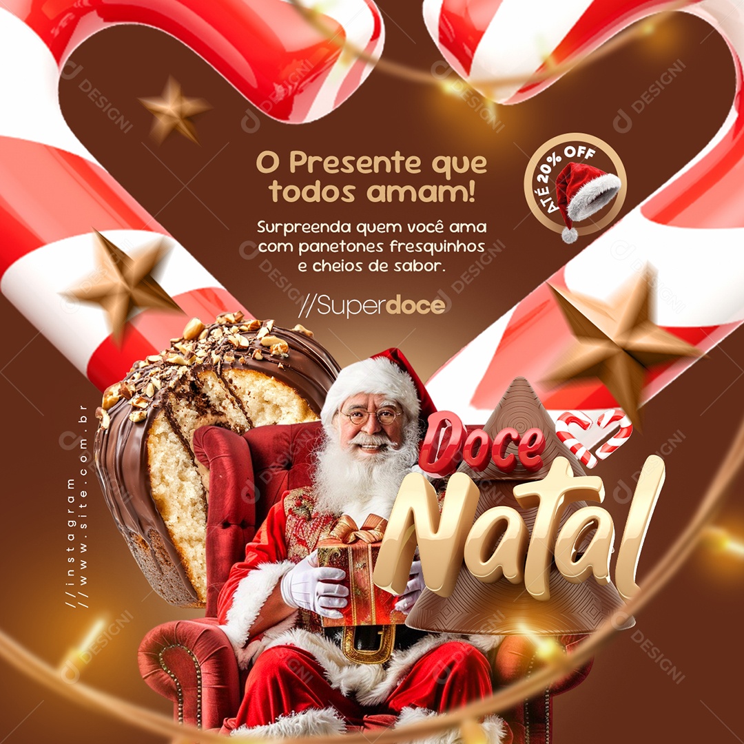 O Presente Que Todos Amam Panetone Social Media PSD Editável