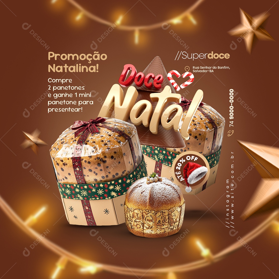 Panetone Promoção Natalina Social Media PSD Editável