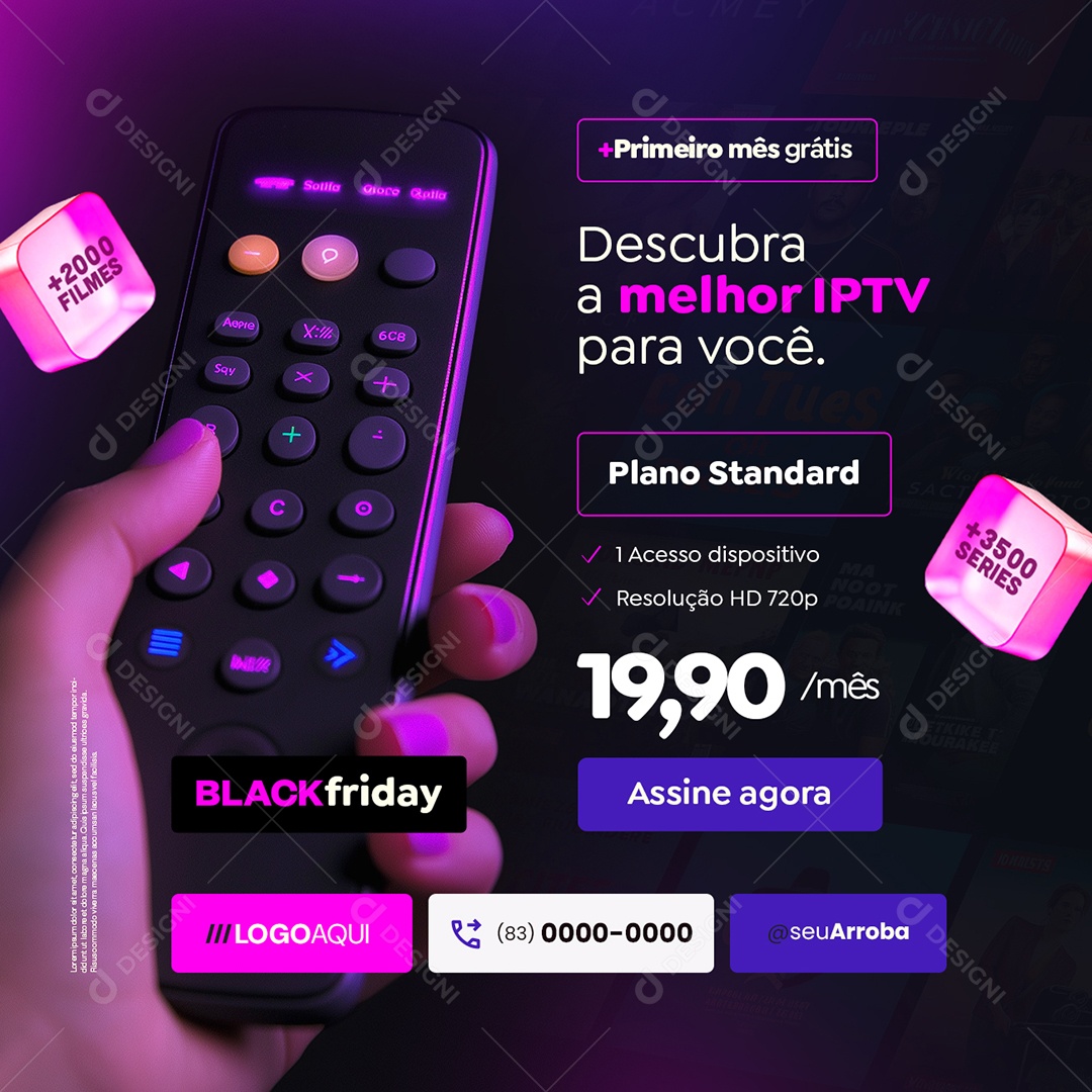 Black Friday IPTV Descubra Social Media PSD Editável