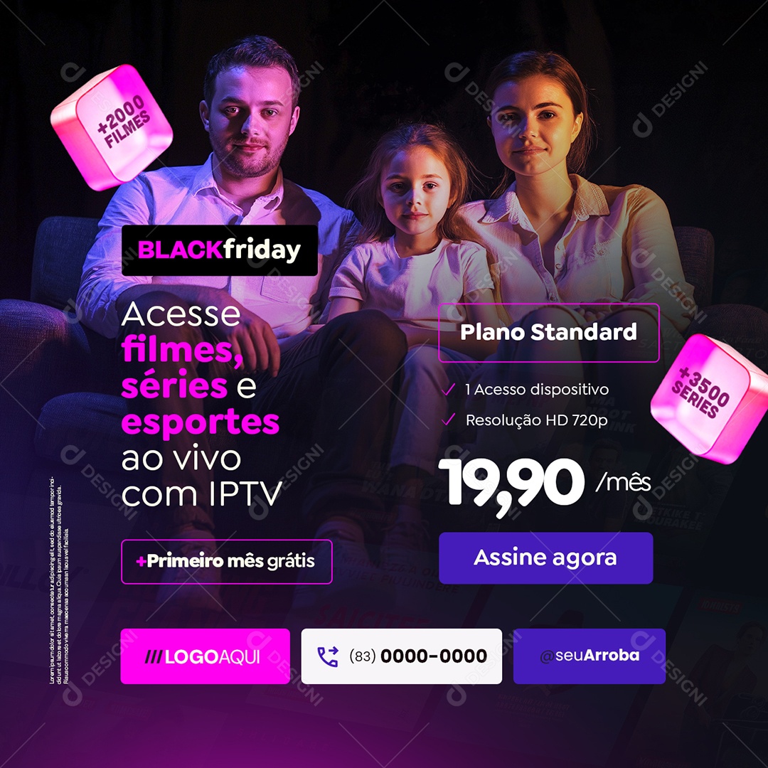 Black Friday IPTV Acesse Social Media PSD Editável