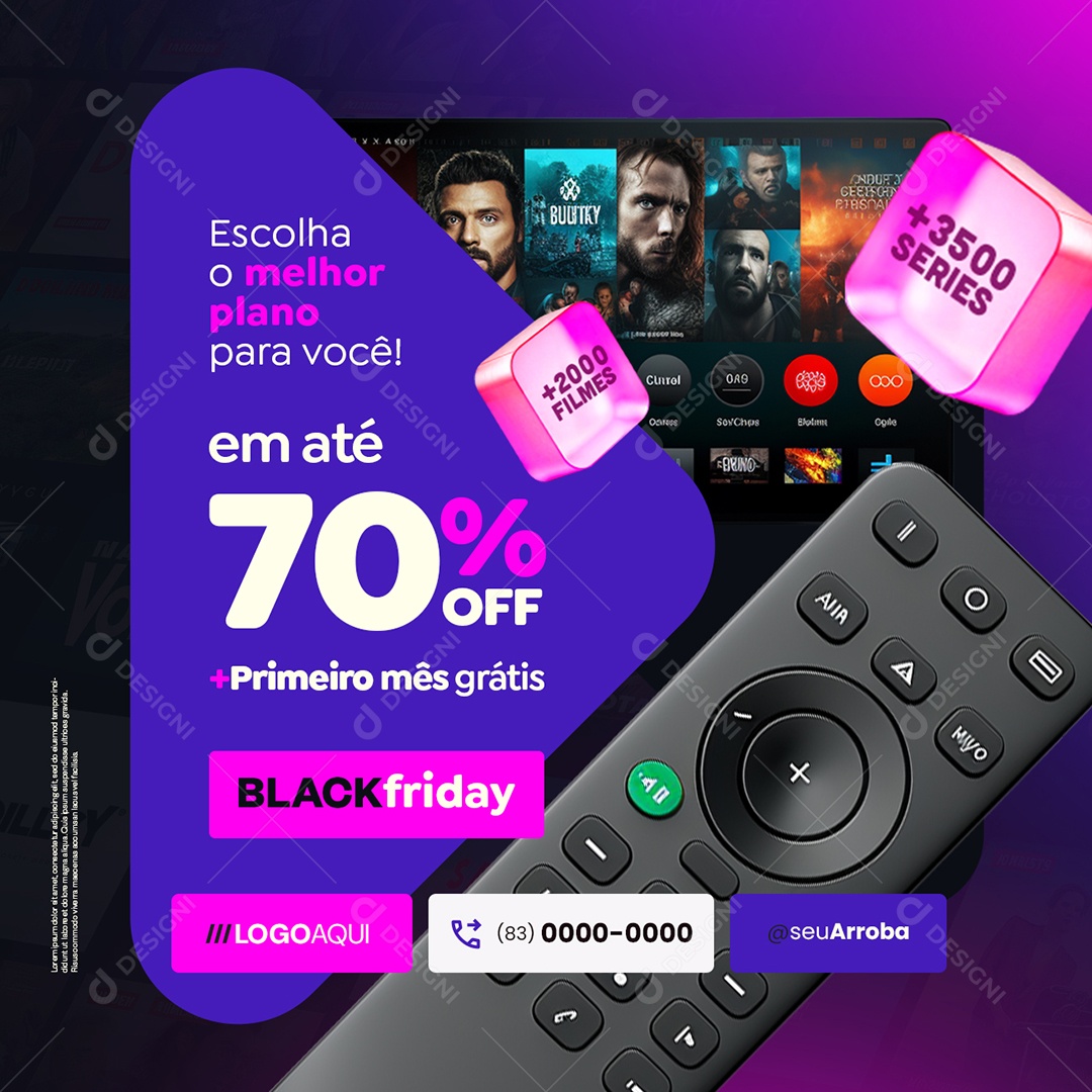 Black Friday IPTV Escolha o Malhor Social Media PSD Editável
