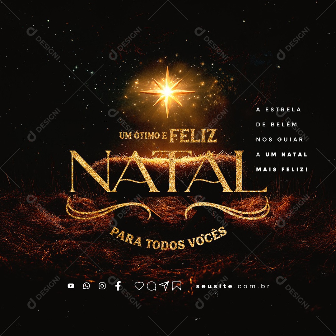 Feliz Natal 25 de Dezembro Social Media PSD Editável