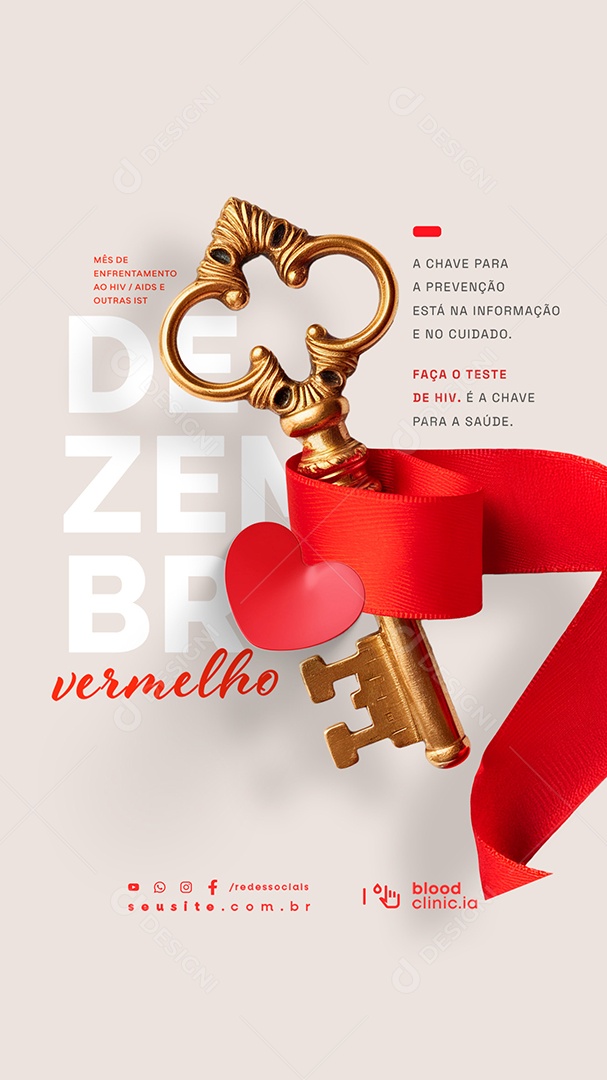 Story Dezembro Vermelho A Chave Para Vencer Social Media PSD Editável