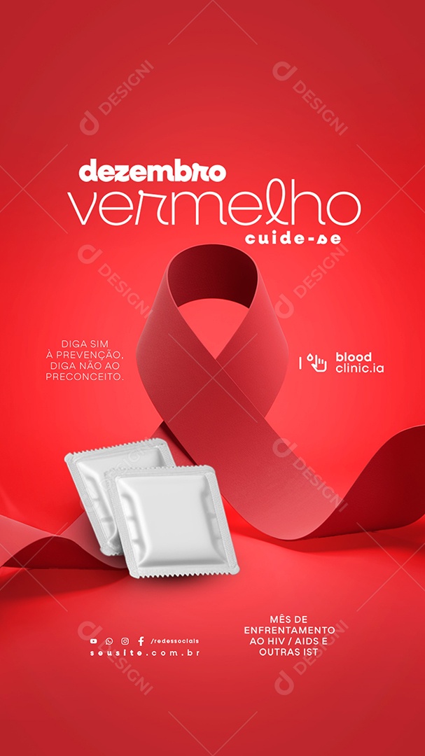 Story Dezembro Vermelho Cuide-se Social Media PSD Editável