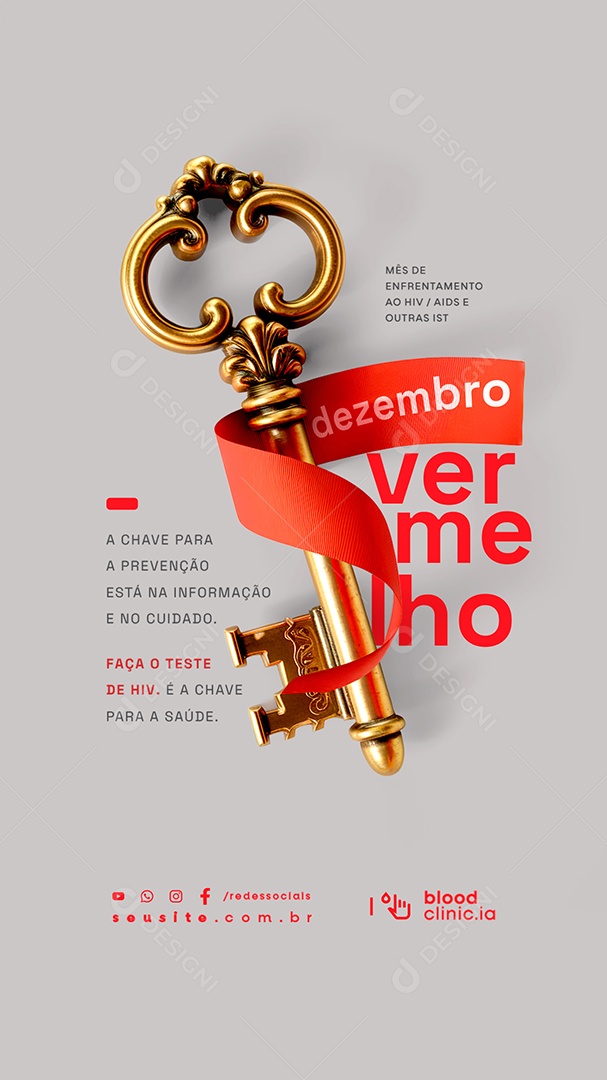 Story Dezembro Vermelho A Chave Para Vencer Social Media PSD Editável