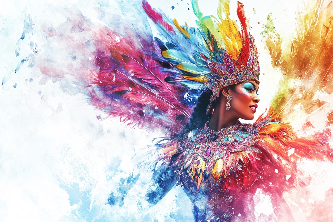 Linda mulher jovem garota usando fantasia de carnaval