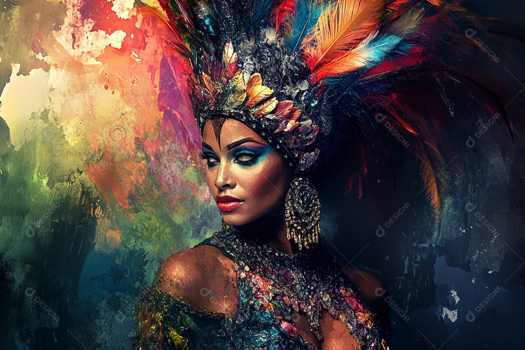 Linda mulher jovem garota usando fantasia de carnaval