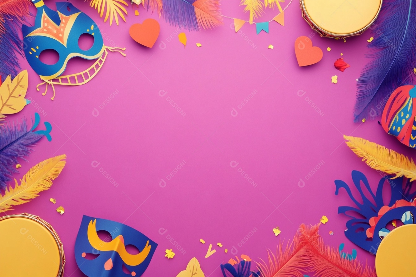 Cenário de carnaval com máscaras sobre máscara