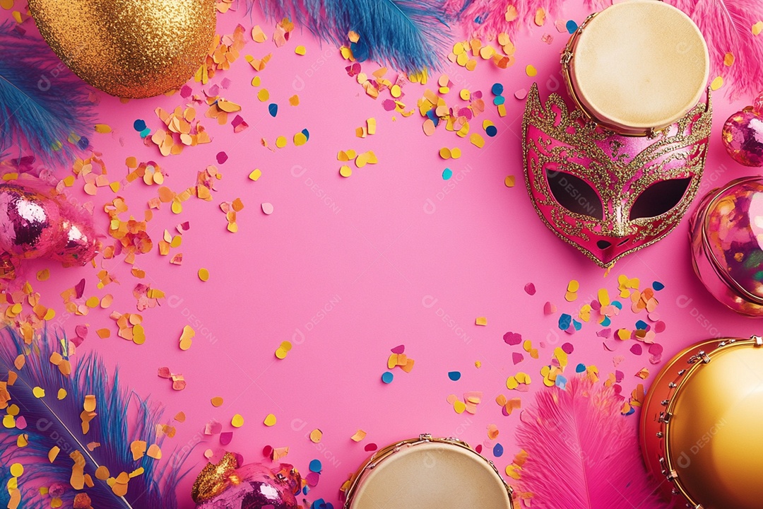 Cenário de carnaval com máscaras sobre máscara