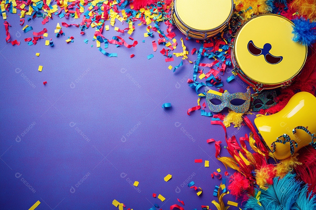 Cenário de carnaval com máscaras sobre máscara