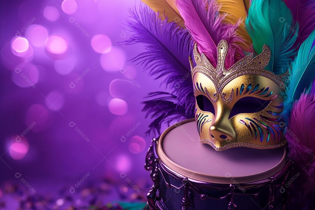 Cenário de carnaval com máscaras sobre máscara