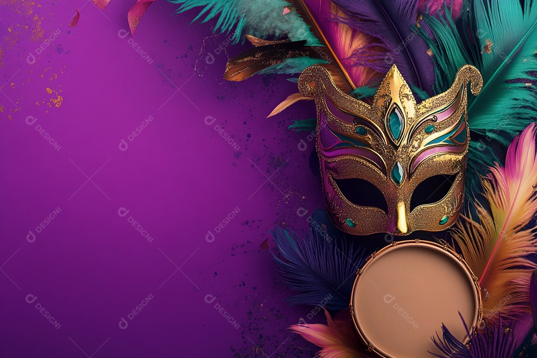 Cenário de carnaval com máscaras sobre máscara