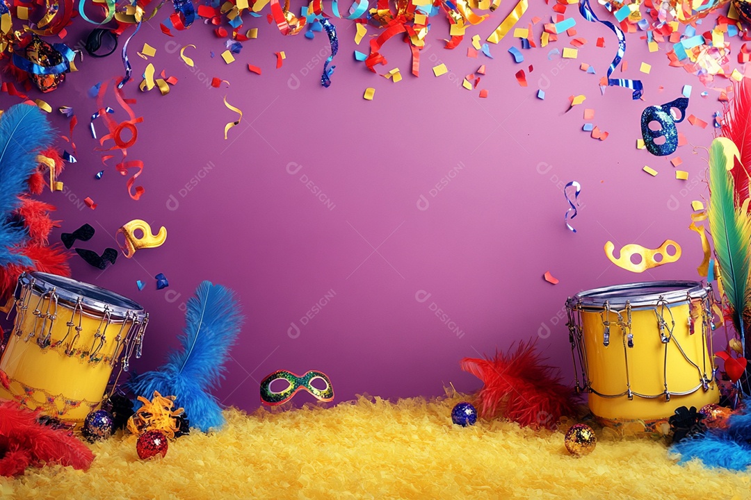 Cenário de carnaval com máscaras sobre máscara