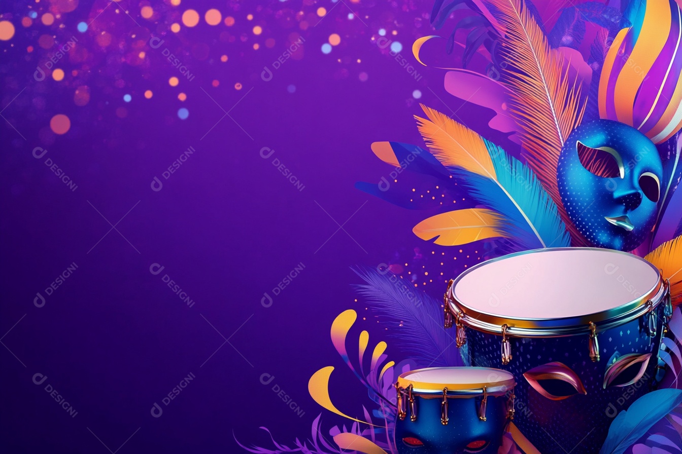 Cenário de carnaval com máscaras sobre máscara