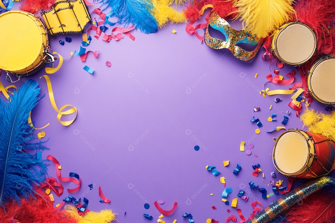 Cenário de carnaval com máscaras sobre máscara