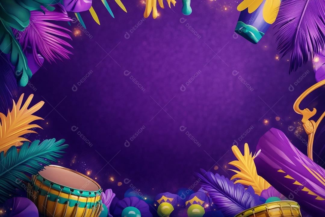 Cenário de carnaval com máscaras sobre máscara