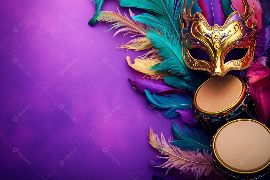 Cenário de carnaval com máscaras sobre máscara