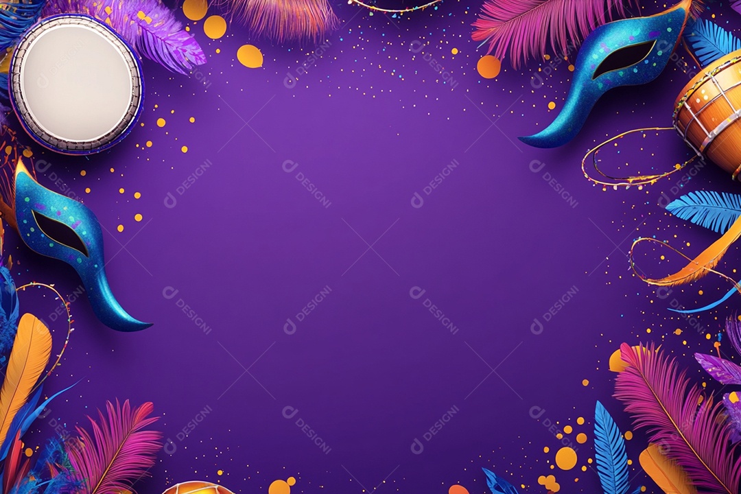 Cenário de carnaval com máscaras sobre máscara