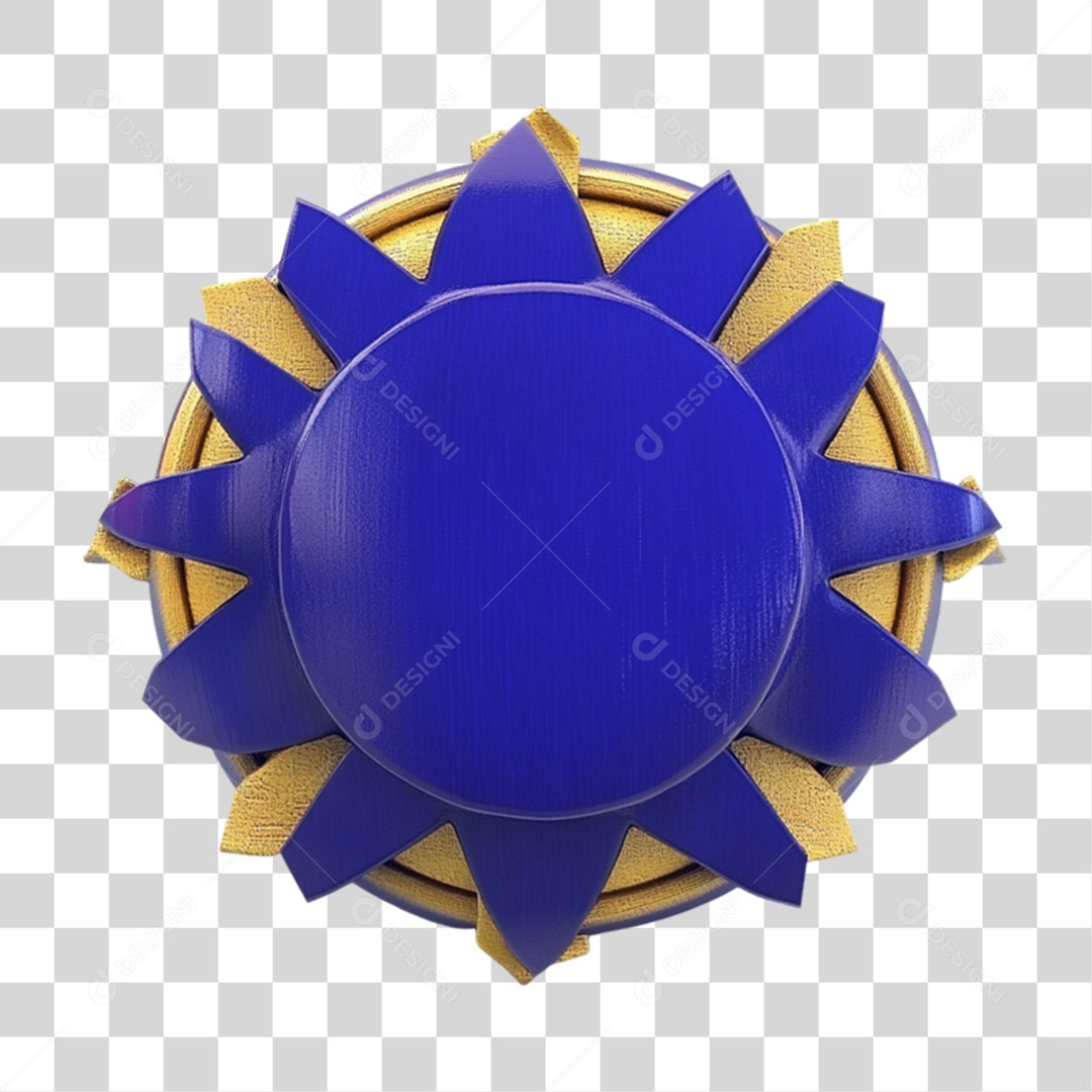 Elemento 3D Roda Azul Forma PNG Transparente