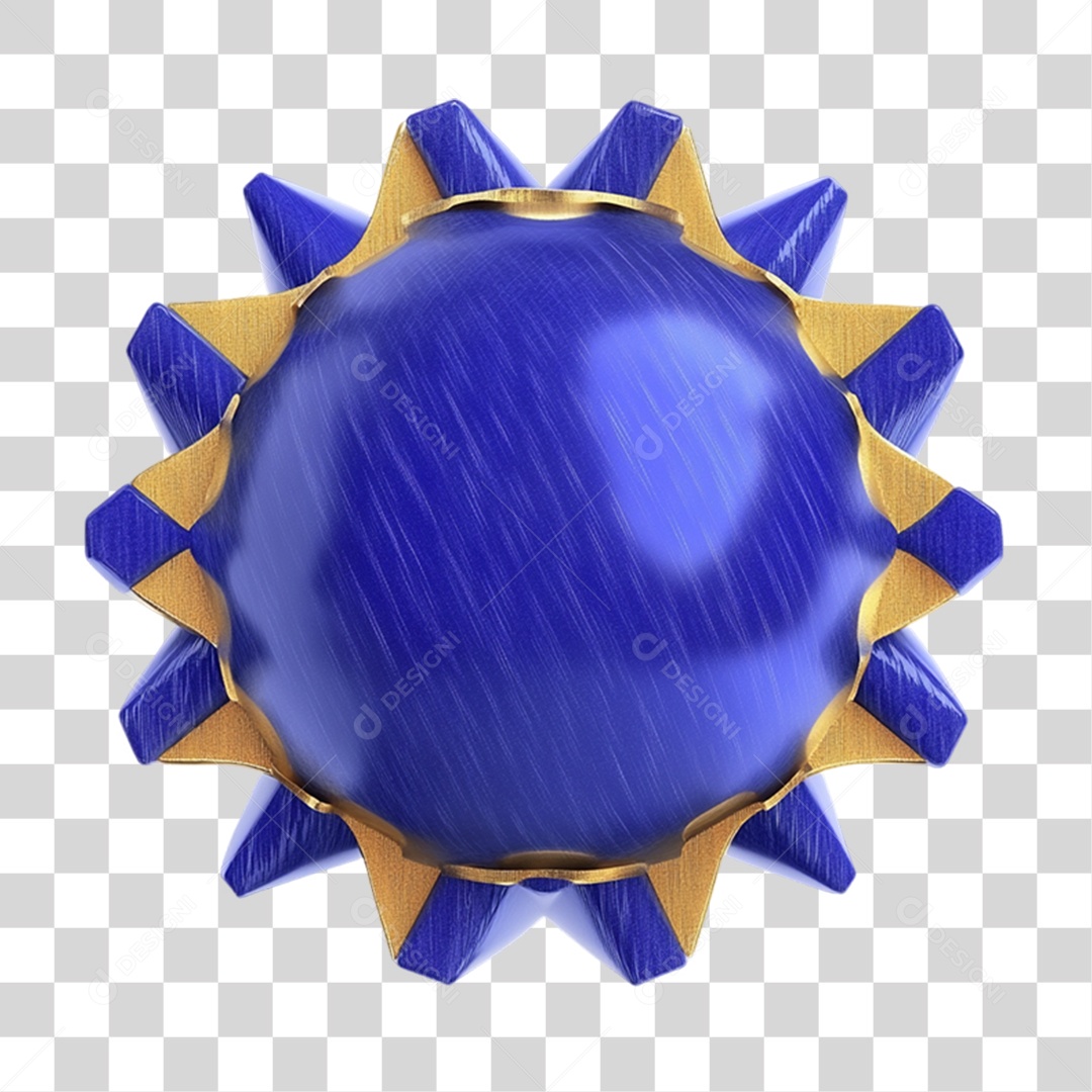 Elemento 3D Bola Azul Forma PNG Transparente