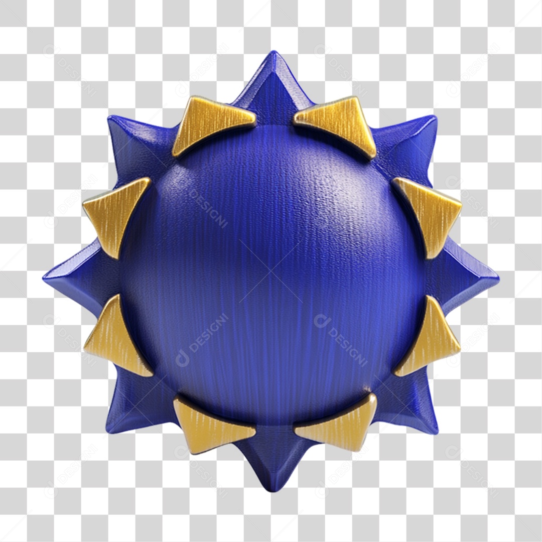 Elemento 3D Bola Azul Forma PNG Transparente