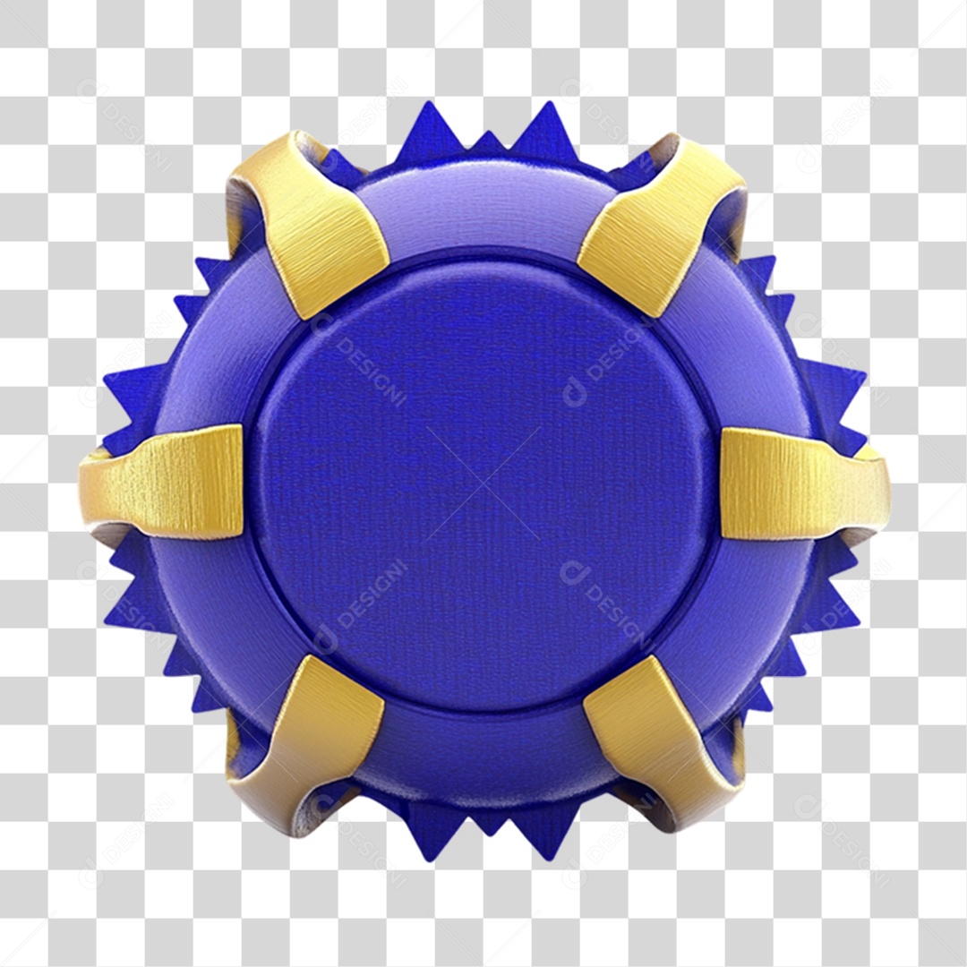 Elemento 3D Roda Azul Forma PNG Transparente