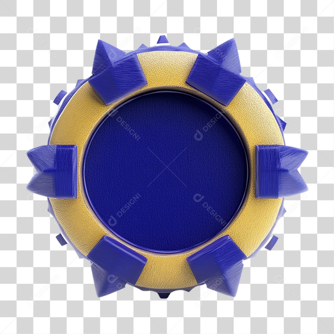 Elemento 3D Roda Azul Forma PNG Transparente