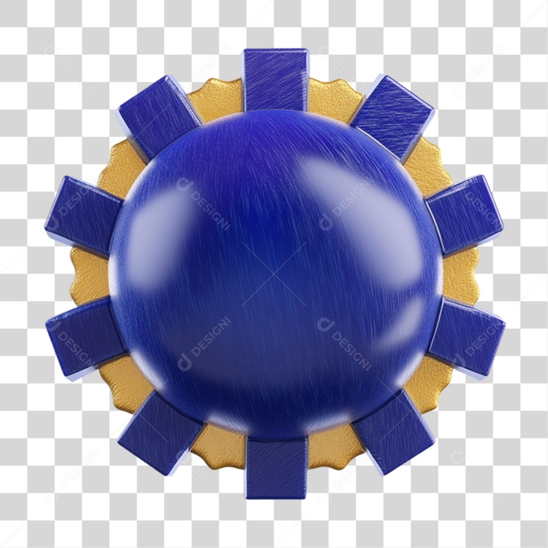 Elemento 3D Bola Azul Forma PNG Transparente