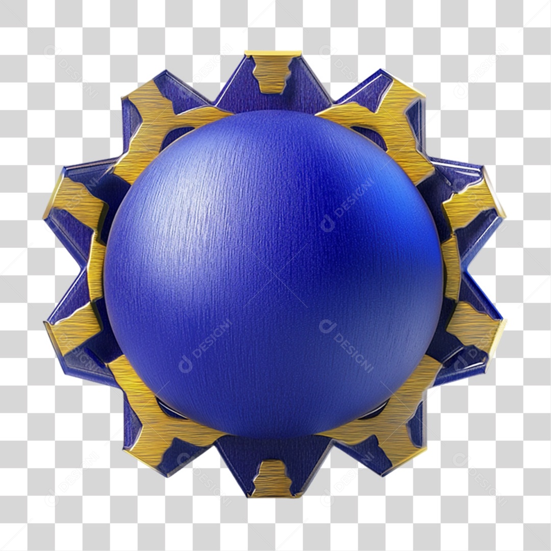 Elemento 3D Bola Azul Forma PNG Transparente