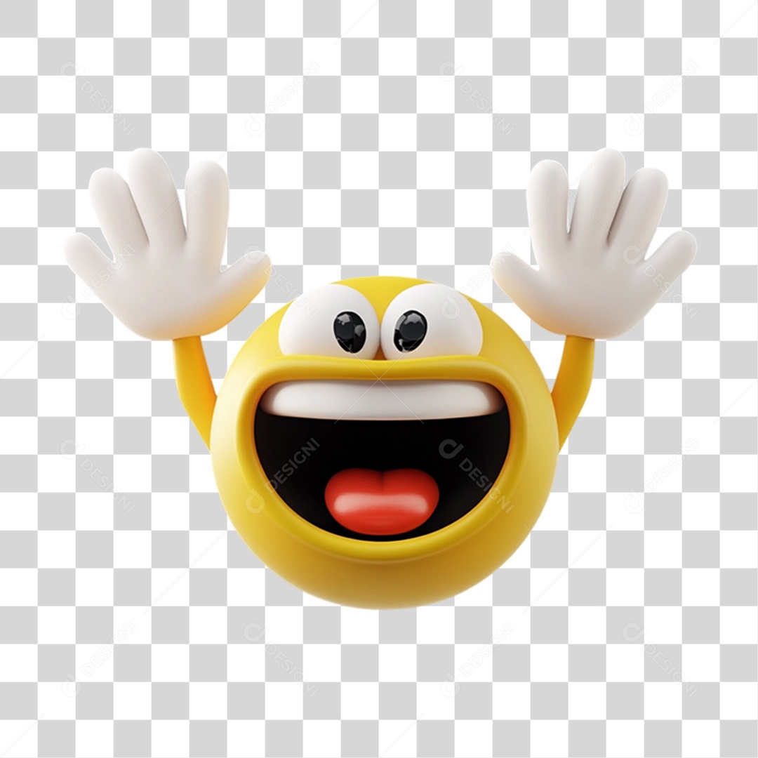 Elemento 3D Emoji Reações Emoções PNG Transparente