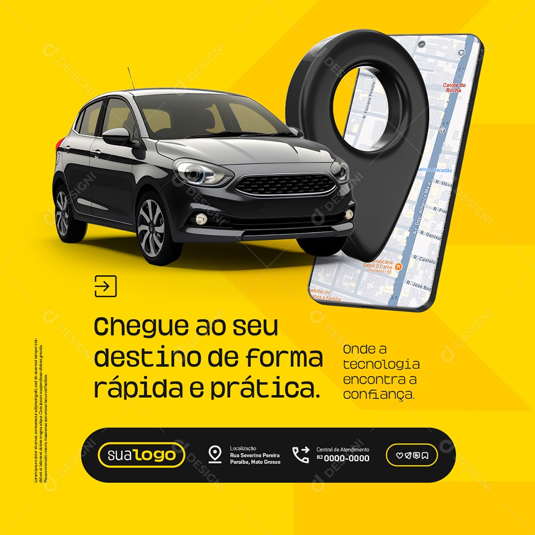 Uber Chegue Ao Seu Destino Social Media PSD Editável