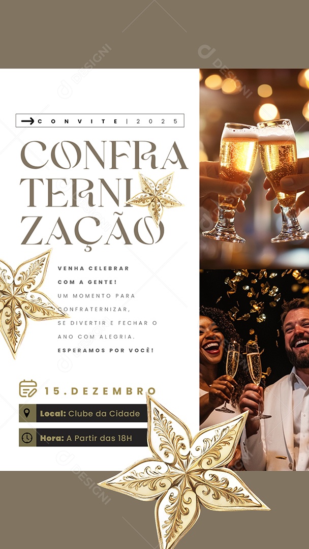 Story Convite de Confraternização de Fim de Ano Social Media PSD Editável