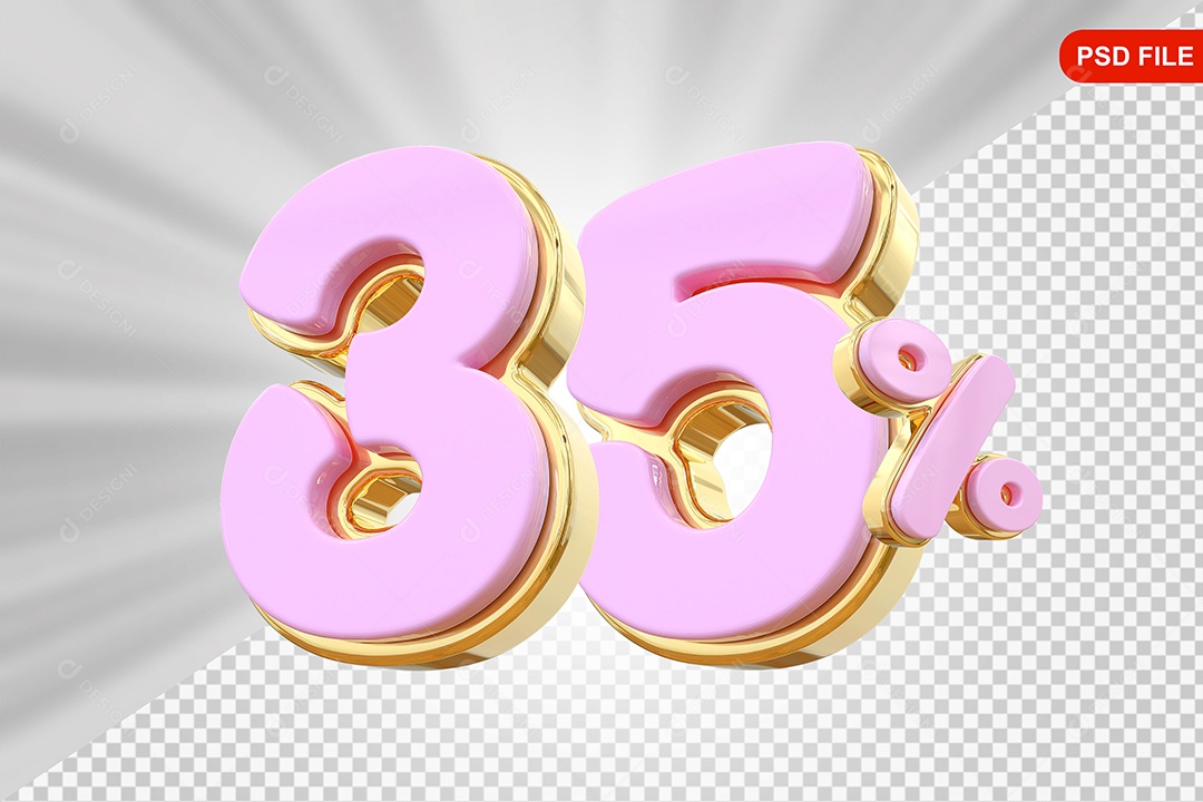 Desconto 35% Colorido Elemento 3D Para Composição PSD
