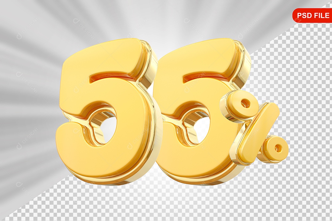 Desconto 55% Colorido Elemento 3D Para Composição PSD