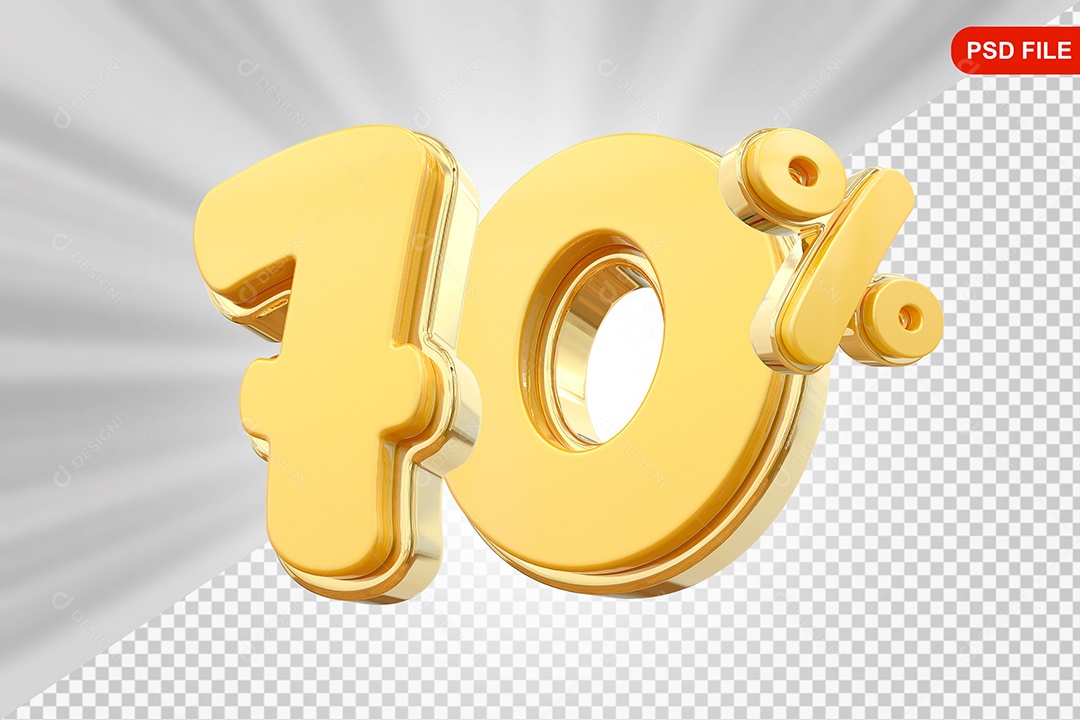 Desconto 70% Colorido Elemento 3D Para Composição PSD