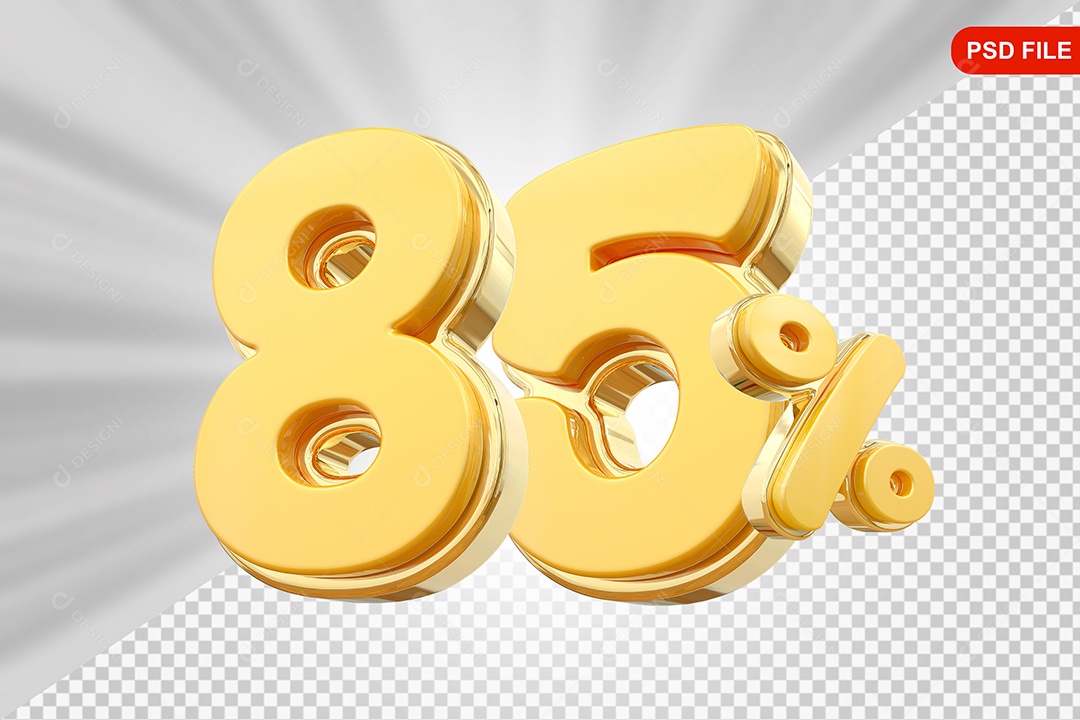 Desconto 85% Colorido Elemento 3D Para Composição PSD