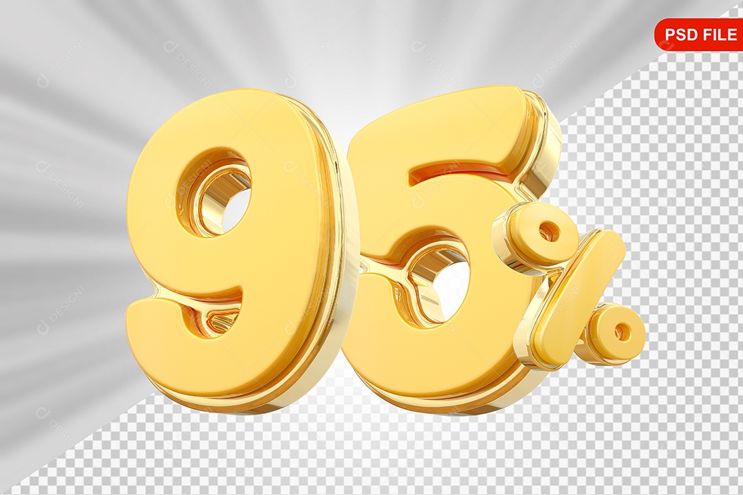 Desconto 95% Colorido Elemento 3D Para Composição PSD