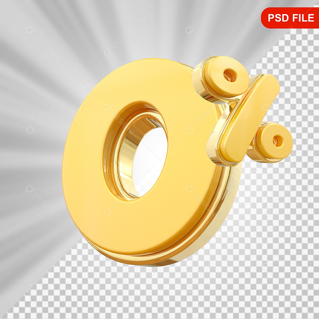 Desconto 0% Colorido Elemento 3D Para Composição PSD