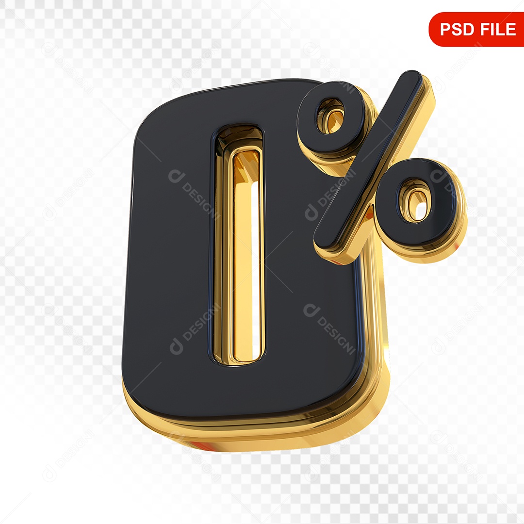 Desconto 0% Colorido Elemento 3D Para Composição PSD