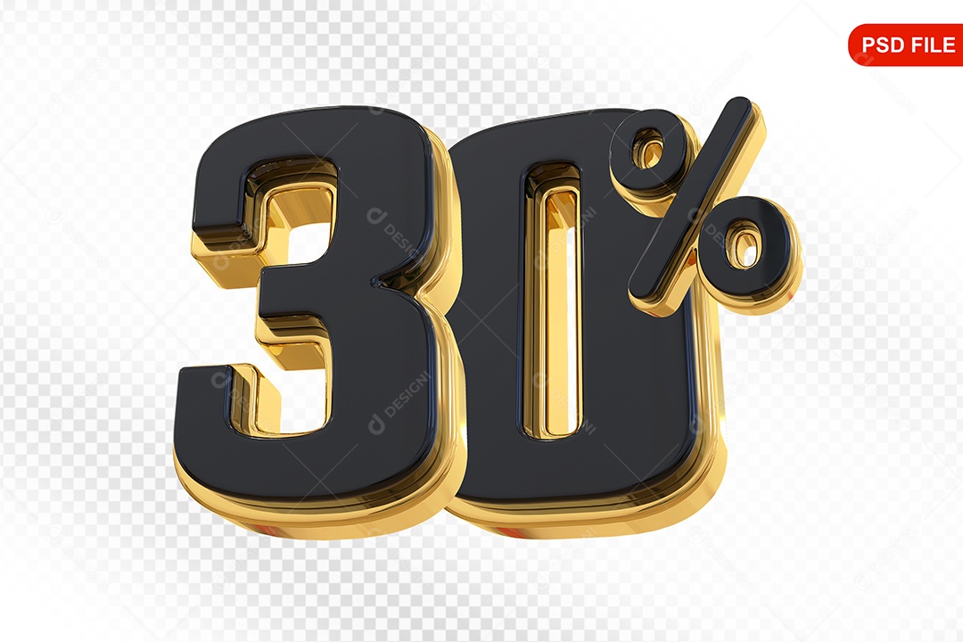 Desconto 30% Colorido Elemento 3D Para Composição PSD