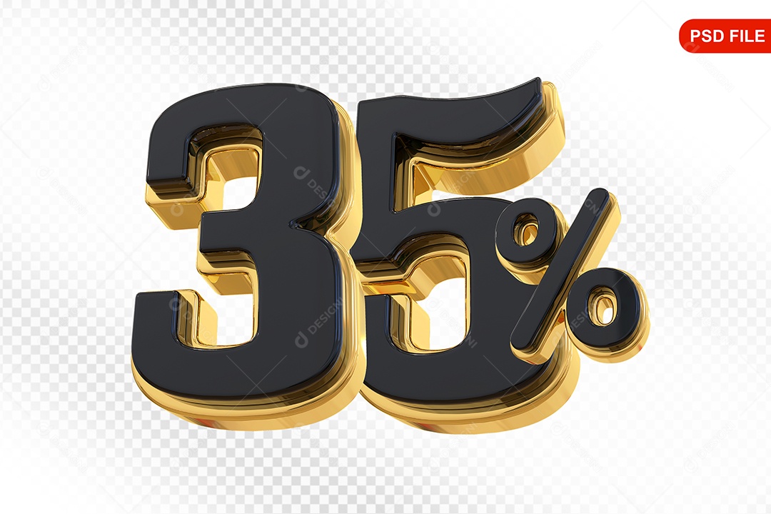Desconto 35% Colorido Elemento 3D Para Composição PSD