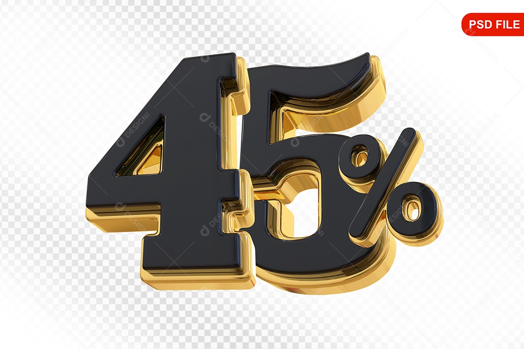 Desconto 45% Colorido Elemento 3D Para Composição PSD