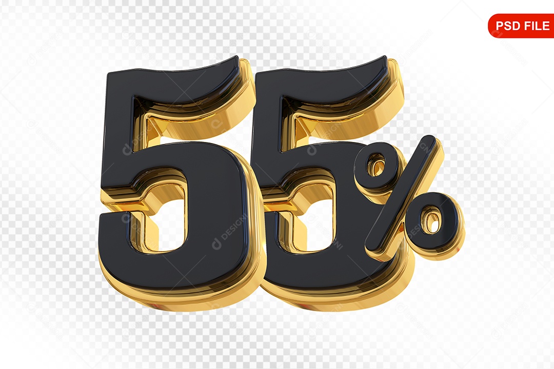 Desconto 55% Colorido Elemento 3D Para Composição PSD