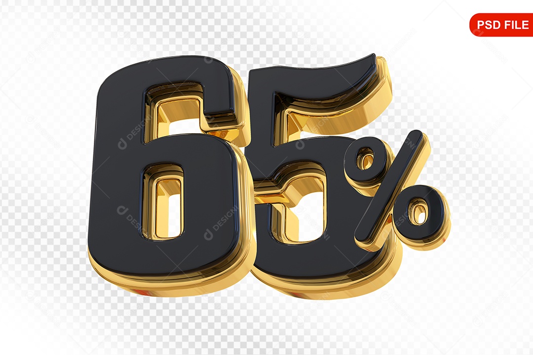 Desconto 65% Colorido Elemento 3D Para Composição PSD