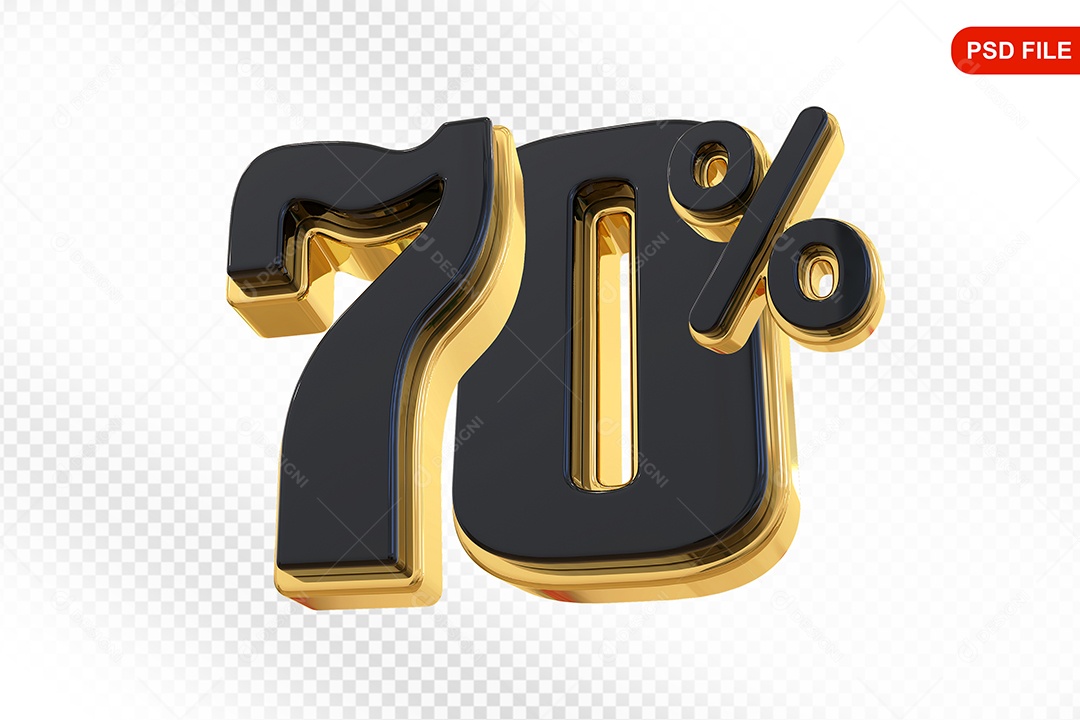 Desconto 70% Colorido Elemento 3D Para Composição PSD